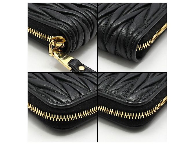 Miu Miu Black Matelassé Nappa Gold Wallet - view 12
