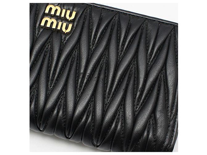 Miu Miu Black Matelassé Nappa Gold Wallet - view 7