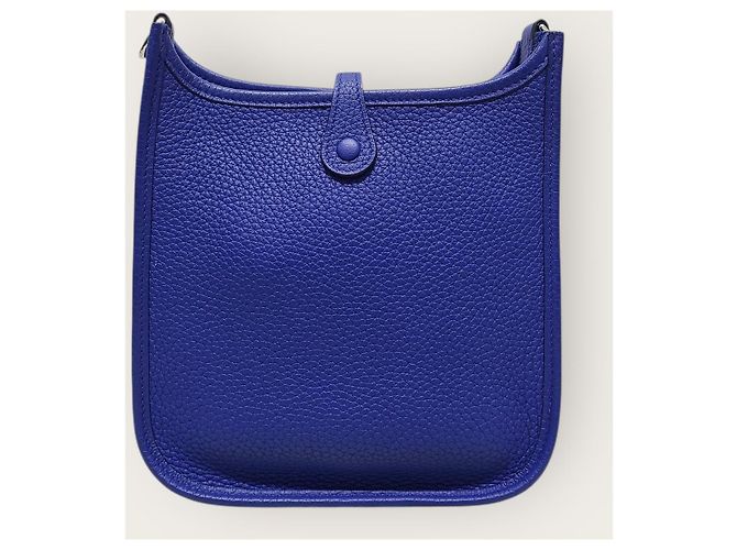 Hermès Borsa a tracolla mini Evelyn Clemence Silver Royal Blue - vista 6