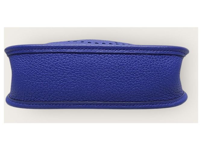 Hermès Borsa a tracolla mini Evelyn Clemence Silver Royal Blue - vista 7