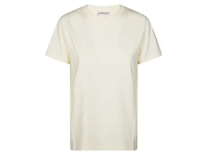 Moncler Besticktes Logo Baumwoll-T-Shirt Weiß - Ansicht 2