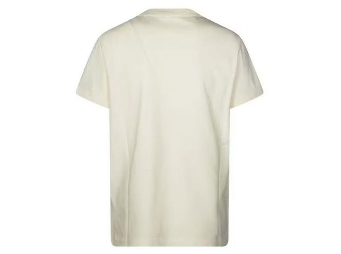 Moncler Besticktes Logo Baumwoll-T-Shirt Weiß - Ansicht 3