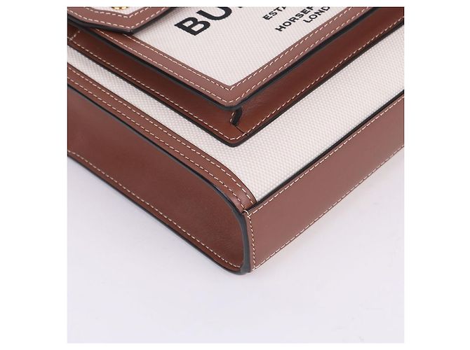 Burberry Mini-Taschenbeutel aus zweifarbiger Canvas mit Logo - Ansicht 10