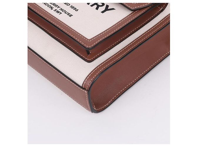 Burberry Mini-Taschenbeutel aus zweifarbiger Canvas mit Logo - Ansicht 11