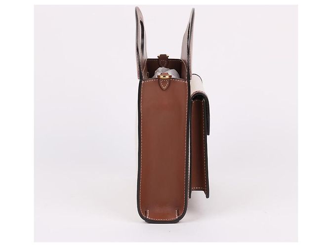 Burberry Mini-Taschenbeutel aus zweifarbiger Canvas mit Logo - Ansicht 4