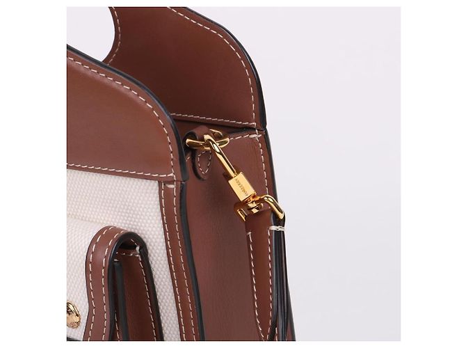 Burberry Mini-Taschenbeutel aus zweifarbiger Canvas mit Logo - Ansicht 7