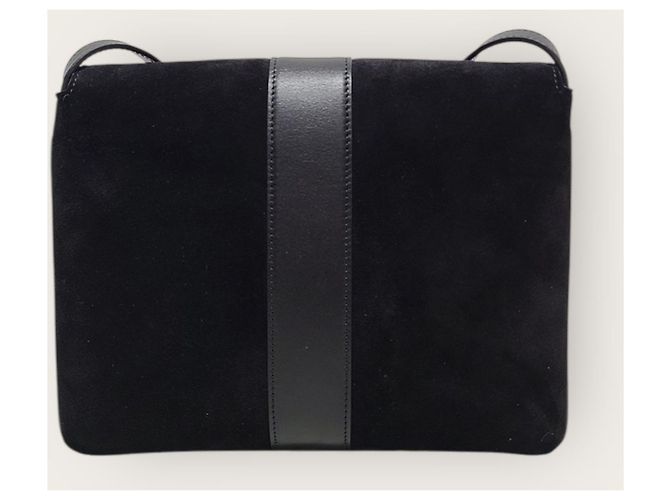 Gucci Borsa a tracolla Ali in scamosciato nero GG Marmont - vista 6