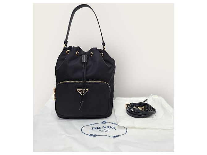 Prada Bucket Bag Black Re-Nylon Logo Schwarz - Ansicht 7