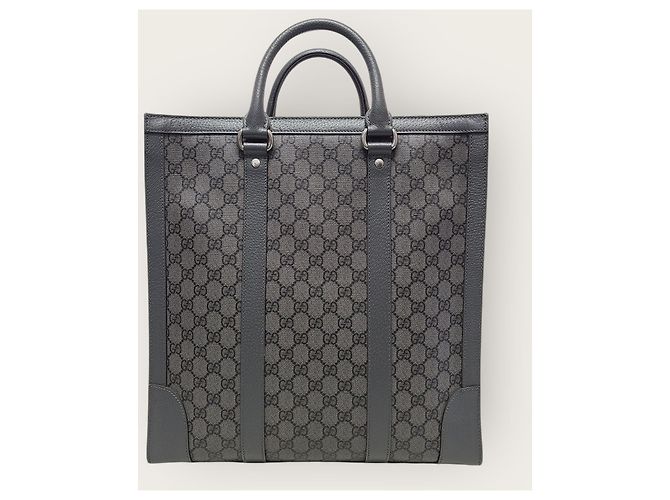 Gucci Borsa Tote Ophidia Medium in tela GG Supreme grigio e nero Marrone - vista 5