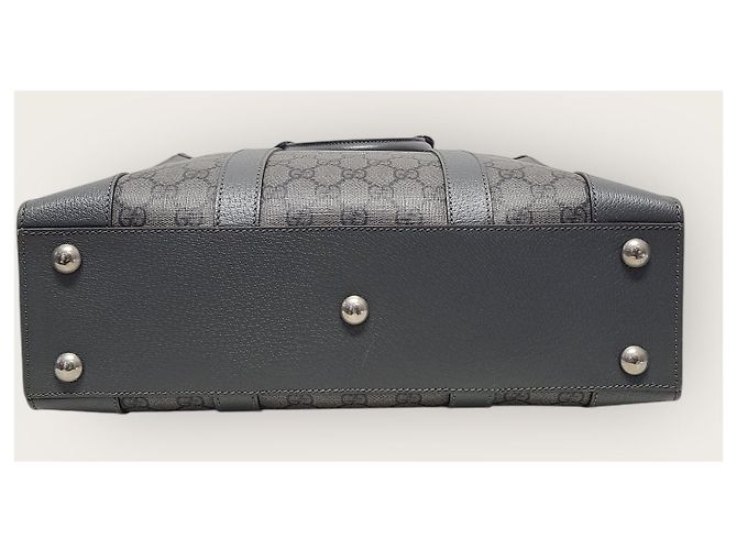 Gucci Borsa Tote Ophidia Medium in tela GG Supreme grigio e nero Marrone - vista 6
