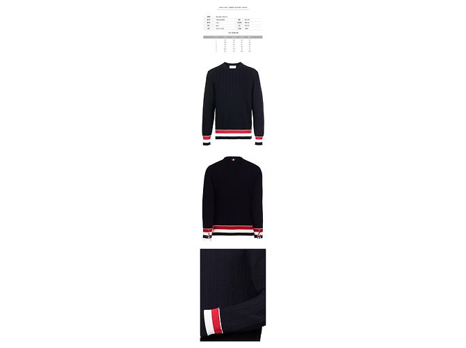 Thom Browne Striped Trimming Pullover Knit Navy Black - view 2