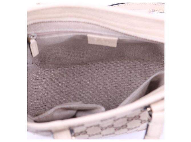 Gucci Piccola borsa a tracolla con zip in tessuto GG bianco - vista 11