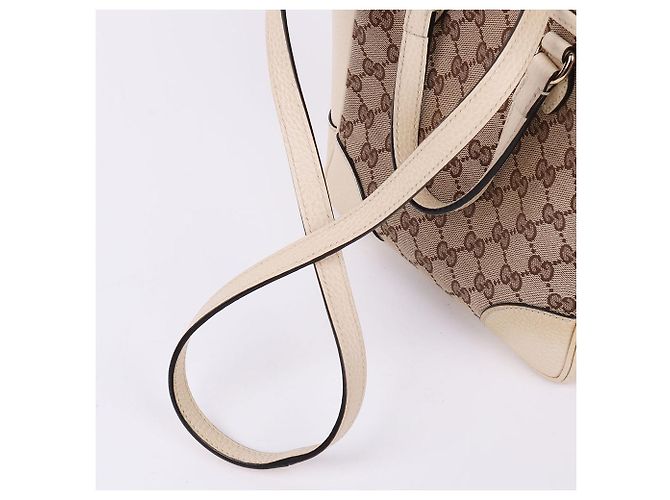 Gucci Piccola borsa a tracolla con zip in tessuto GG bianco - vista 7