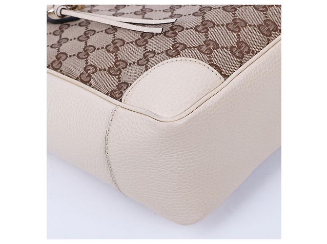 Gucci Piccola borsa a tracolla con zip in tessuto GG bianco - vista 9