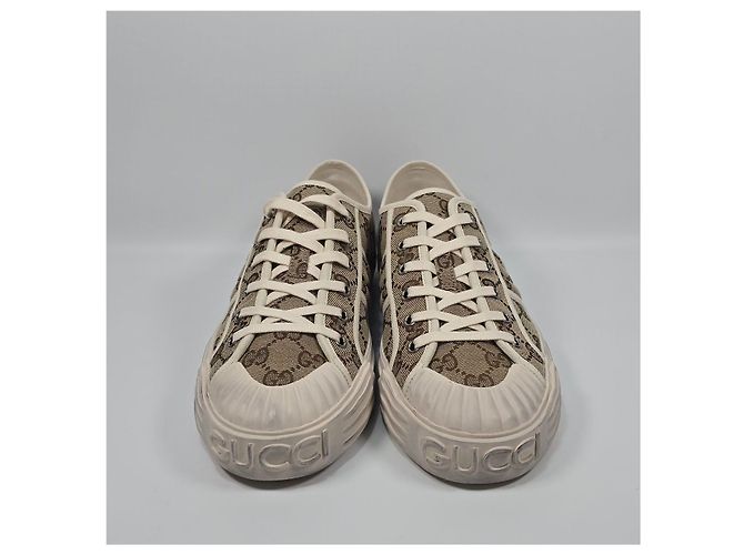 Gucci Sneakers in tela Original GG beige ebano Marrone - vista 3