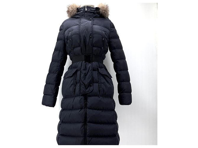 Moncler Chaqueta larga de plumón con piel de mapache Chloe Azul - vista 2