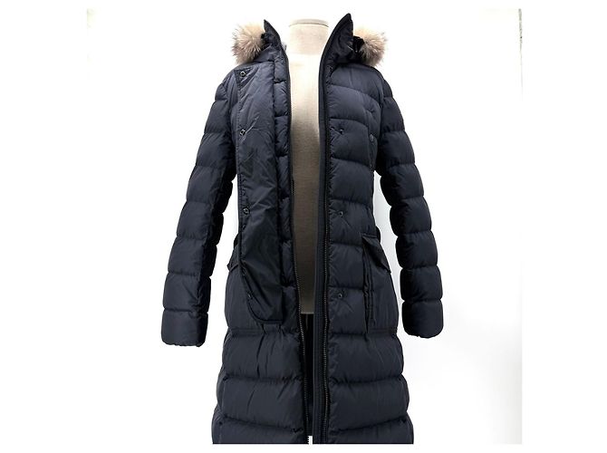 Moncler Chaqueta larga de plumón con piel de mapache Chloe Azul - vista 3