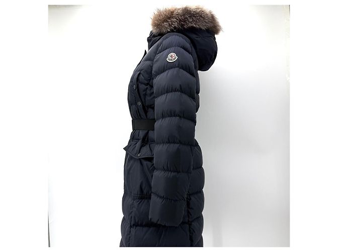 Moncler Chaqueta larga de plumón con piel de mapache Chloe Azul - vista 4