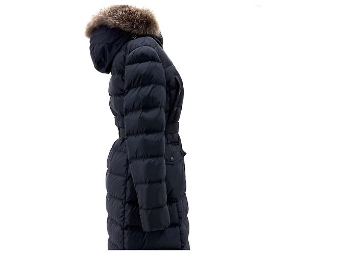 Moncler Chaqueta larga de plumón con piel de mapache Chloe Azul - vista 5