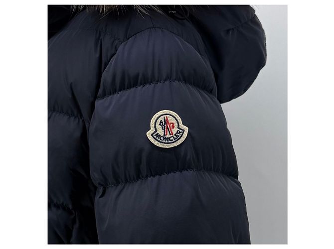 Moncler Chaqueta larga de plumón con piel de mapache Chloe Azul - vista 7