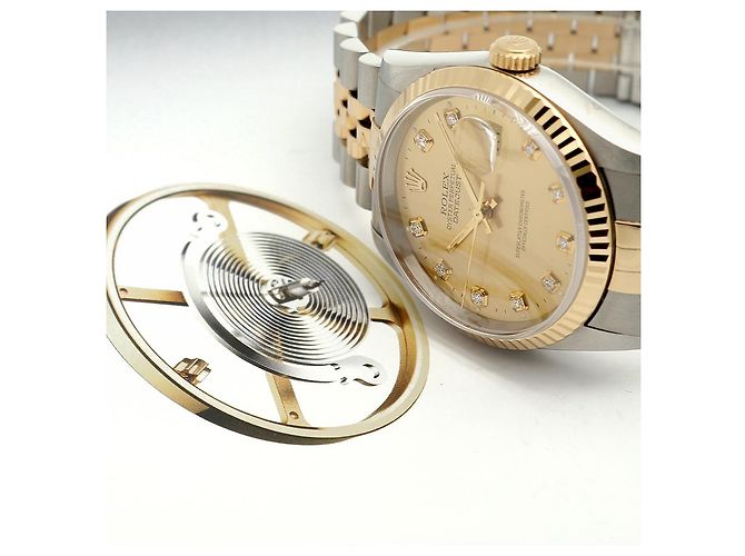 Rolex Orologio Combi da Uomo Datejust con Quadrante Oro Champagne e Diamanti D'oro - vista 23