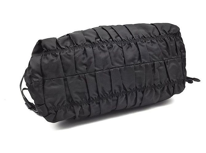 Prada Tote e borsa a tracolla in Tessuto Gaufre Nero - vista 7