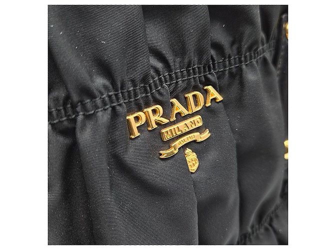 Prada Tote e borsa a tracolla in Tessuto Gaufre Nero - vista 8