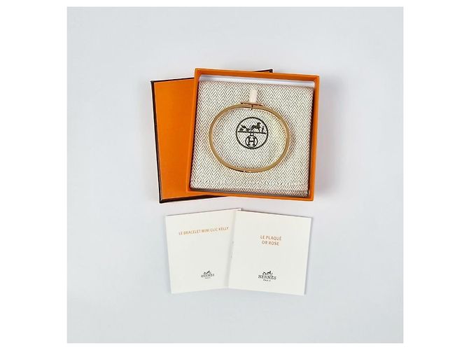 Hermès Bracciale Mini Click Kelly da Donna Oro Rosa Crema Arancione - vista 11