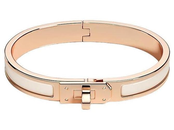 Hermès Bracciale Mini Click Kelly da Donna Oro Rosa Crema Arancione - vista 2
