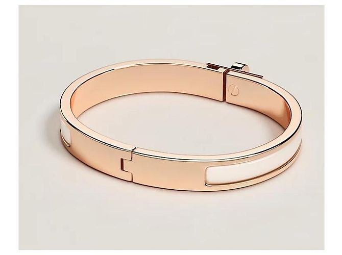 Hermès Bracciale Mini Click Kelly da Donna Oro Rosa Crema Arancione - vista 3