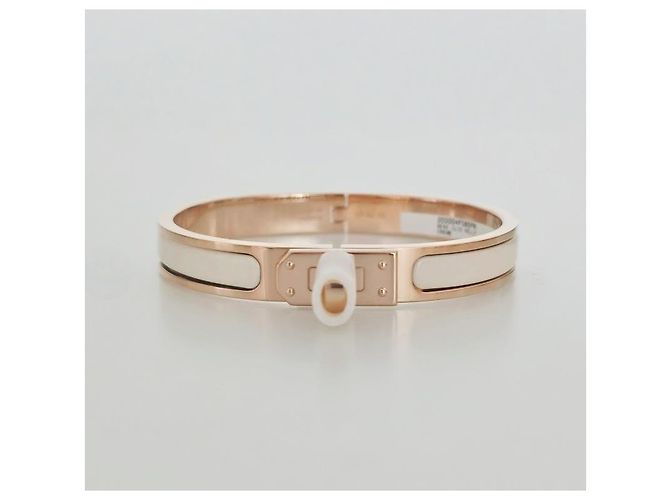 Hermès Bracciale Mini Click Kelly da Donna Oro Rosa Crema Arancione - vista 5