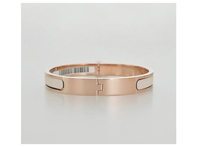 Hermès Bracciale Mini Click Kelly da Donna Oro Rosa Crema Arancione - vista 6