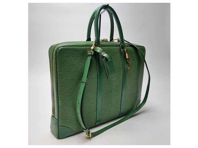 Louis Vuitton Mallette Epi Document Vert Unisexe (Mallette de Qualité Supérieure, Set Complet Article Rare) - vue 5