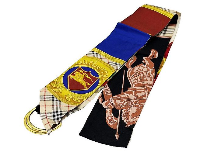 Burberry Sciarpa reversibile in seta con stampa Archive e anello a D Multicolore - vista 2
