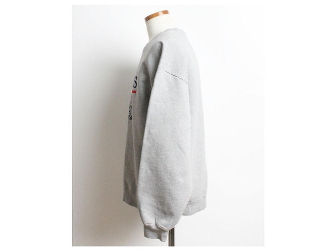 Balenciaga Sweatshirt mit besticktem Logo Grau Braun - Ansicht 3