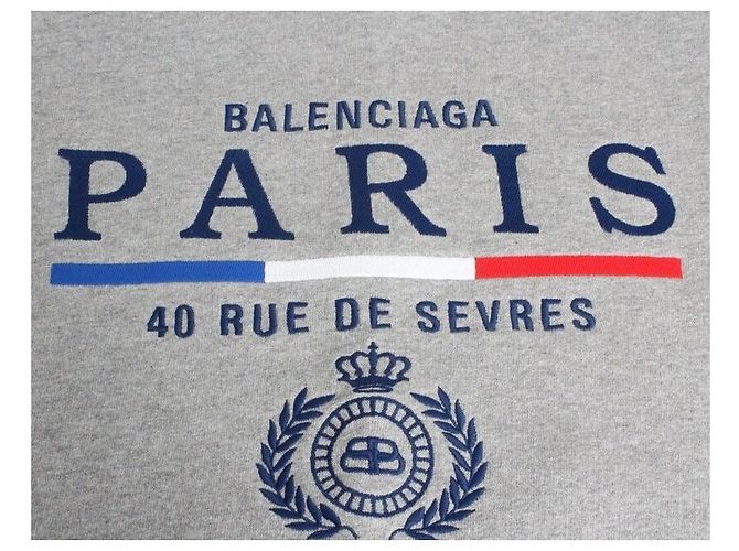 Balenciaga Sweatshirt mit besticktem Logo Grau Braun - Ansicht 6