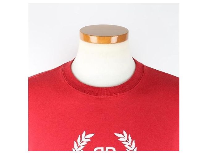 Balenciaga Laurel Logo Kurzarm-T-Shirt Rot - Ansicht 2