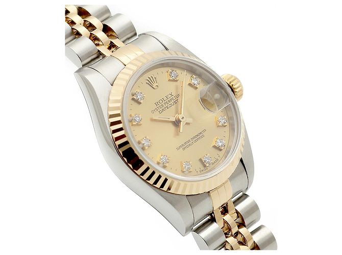 Rolex Reloj Datejust para mujer con engaste de diez diamantes Dorado - vista 11