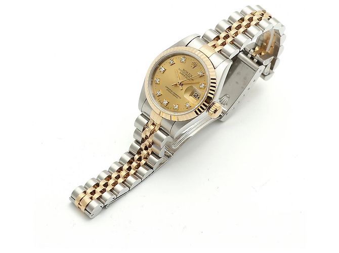 Rolex Reloj Datejust para mujer con engaste de diez diamantes Dorado - vista 14