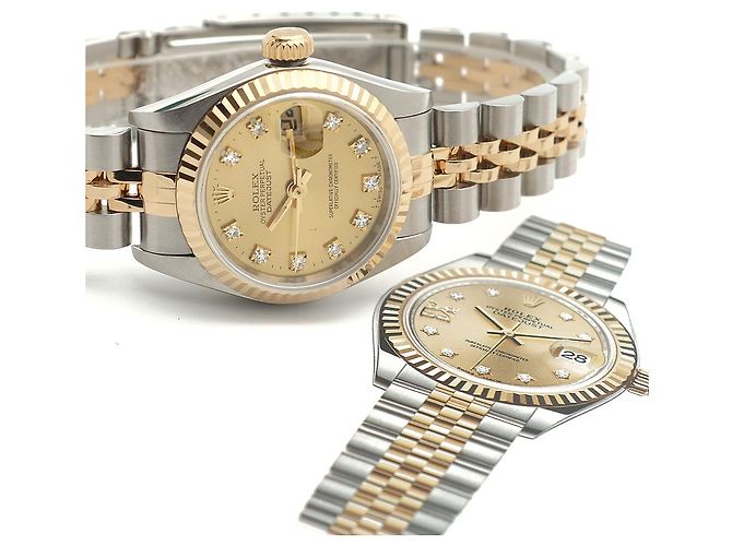 Rolex Reloj Datejust para mujer con engaste de diez diamantes Dorado - vista 24