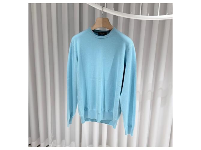 Loro Piana Baby Kaschmir Strickpullover Sky Blau - Ansicht 2