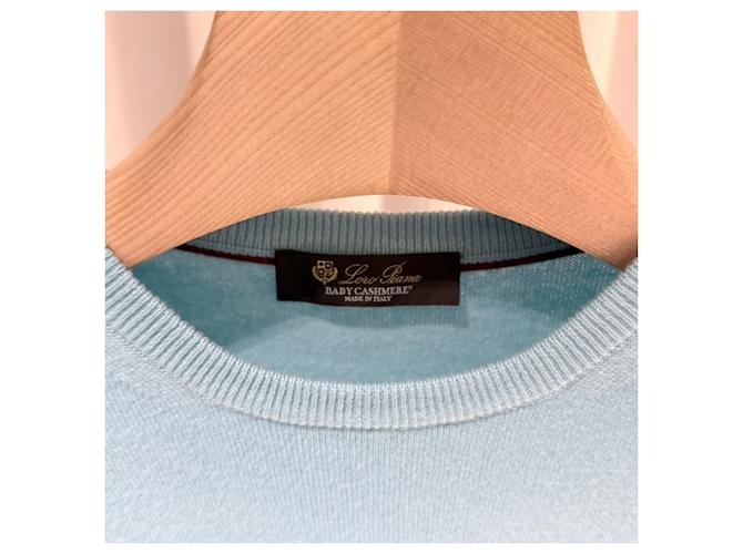 Loro Piana Baby Kaschmir Strickpullover Sky Blau - Ansicht 4