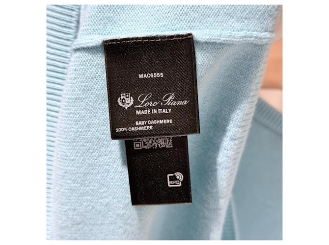 Loro Piana Baby Kaschmir Strickpullover Sky Blau - Ansicht 5