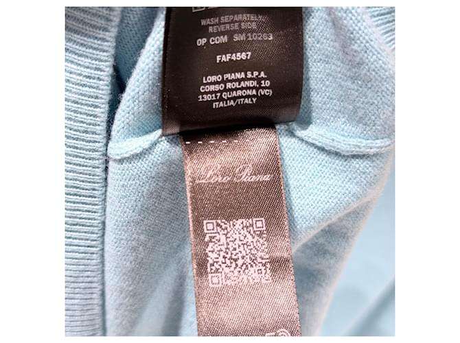 Loro Piana Baby Kaschmir Strickpullover Sky Blau - Ansicht 7