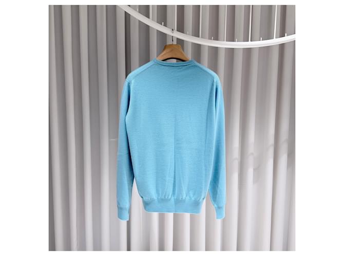 Loro Piana Baby Kaschmir Strickpullover Sky Blau - Ansicht 8