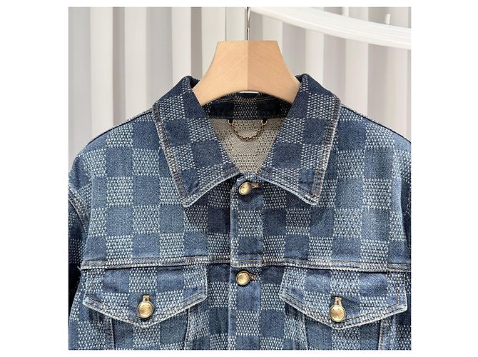 Louis Vuitton Damier Denim Hemdjacke (Größe Mehrfarben - Ansicht 4