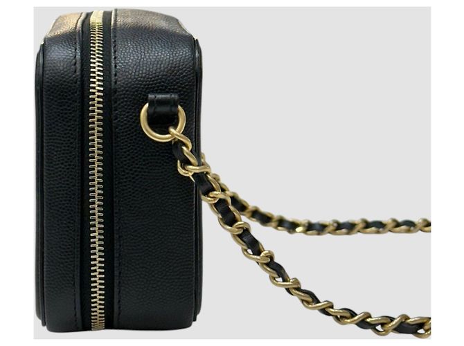 Chanel Piccola borsa a tracolla Cosmetic in serie Caviar nero - vista 5