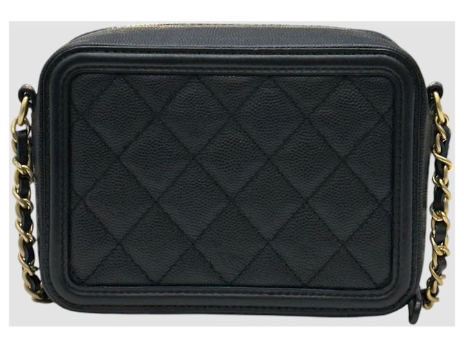Chanel Piccola borsa a tracolla Cosmetic in serie Caviar nero - vista 8