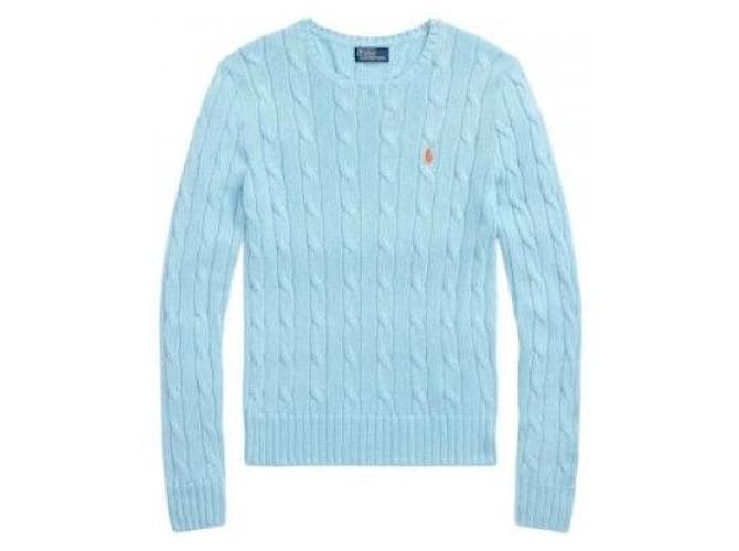 Ralph Lauren Strickpullover aus Pima-Baumwolle mit Zopfmuster Blau - Ansicht 4