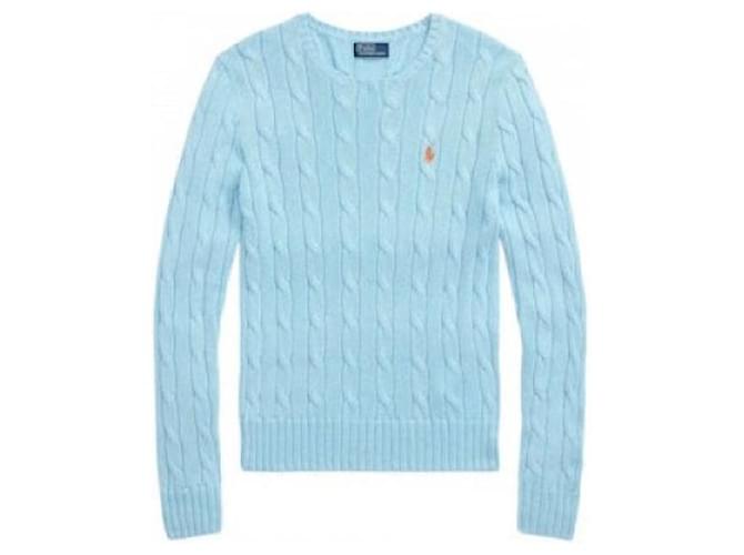 Ralph Lauren Strickpullover aus Pima-Baumwolle mit Zopfmuster Blau - Ansicht 5